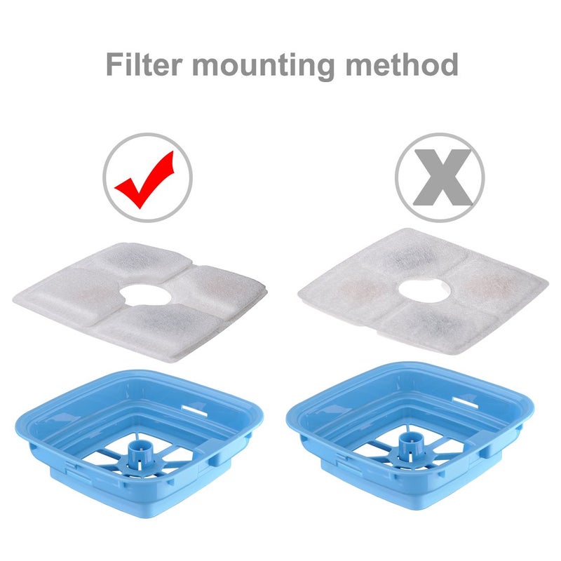 DEWEL 4 Packs Cat Fountain Filter Flower Pet Fountain Replacement Filters Activated Carbon Water Dispenser Filters - Image 4